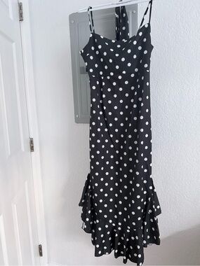 Polka Dot Slip Dress - Black & White